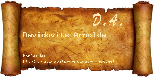 Davidovits Arnolda névjegykártya